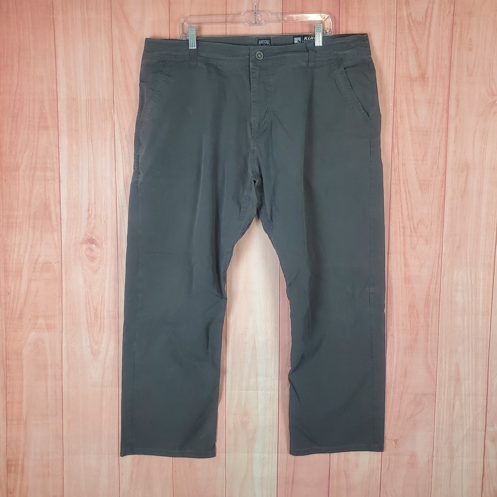 KUHL Slak Hiking Pants Mens Sz 40 40x30 Gray Stretch Slaks‎